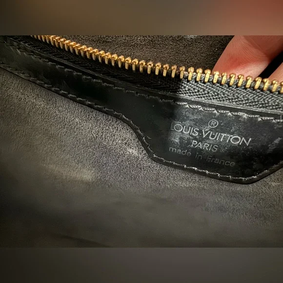 Vintage Louis Vuitton Black Epi Leather Lussac Tote Bag Large 17” x 12” Good - Picture 14 of 16